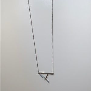 Diamonique initial necklace